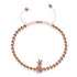 Pina Colada | 18 Karat Roségold | Rosa | Ananas aus Kristall | Makramee-Charmballa-Armband